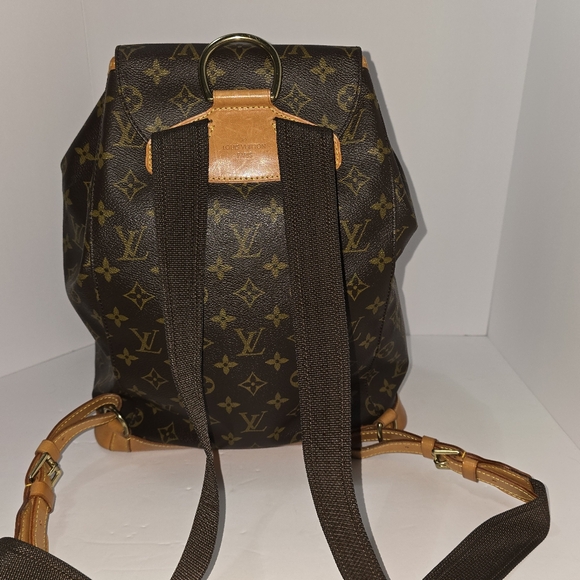 Louis Vuitton Brown Backpack with Monogram Pattern and Leather Trim - Picture 2 of 8